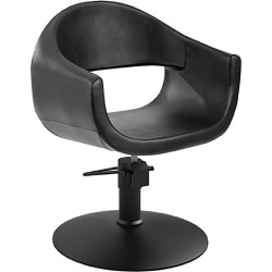 Sillon Peluqueria Glam Negra Base Redonda Negra