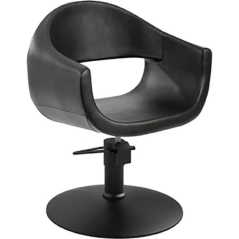 Sillon Peluqueria Glam Negra Base Redonda Negra