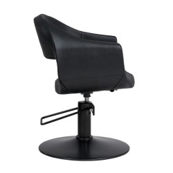Sillon Peluqueria Glam Negra Base Redonda Negra