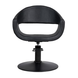Sillon Peluqueria Glam Negra Base Redonda Negra
