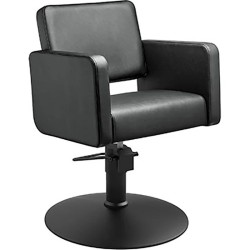 Sillon de Peluqueria Class R Negra con Base Redonda Negra