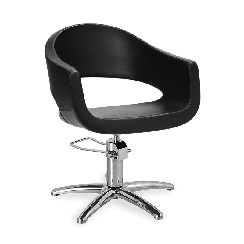 Silla Peluqueria Gala Negra Base Cromada Estrella