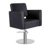 Sillon de Peluqueria Dora Negra Base Redonda Cromada
