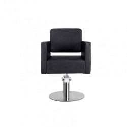 Sillon de Peluqueria Dora Negra Base Redonda Cromada