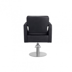 Sillon de Peluqueria Dora Negra Base Redonda Cromada