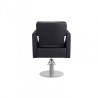Sillon de Peluqueria Dora Negra Base Redonda Cromada