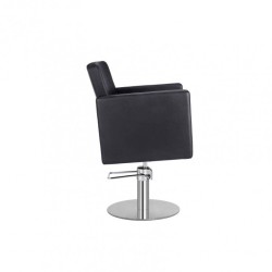 Sillon de Peluqueria Dora Negra Base Redonda Cromada