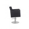 Sillon de Peluqueria Dora Negra Base Redonda Cromada