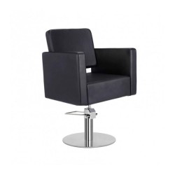 Sillon de Peluqueria Dora Negra Base Redonda Cromada