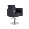 Sillon de Peluqueria Dora Negra Base Redonda Cromada