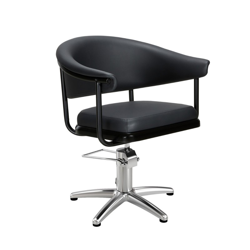 Sillon de Peluqueria Lyra Negra Base Estrella Cromada