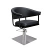 Sillon de Peluqueria Lyra Negra Base Cuadrada Cromada