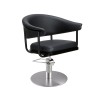 Sillon de Peluqueria Lyra Negra Base Redonda Cromada