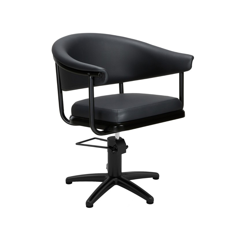 Sillon de Peluqueria Lyra Negra Base Estrella Negra