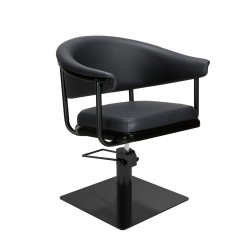 Sillon de Peluqueria Lyra Negra Base Cuadrada Negra