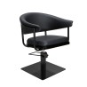 Sillon de Peluqueria Lyra Negra Base Cuadrada Negra