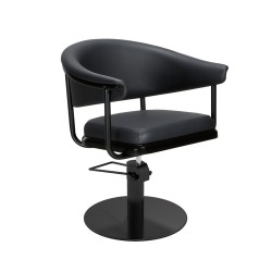 Sillon de Peluqueria Lyra Negra Base Redonda Negra