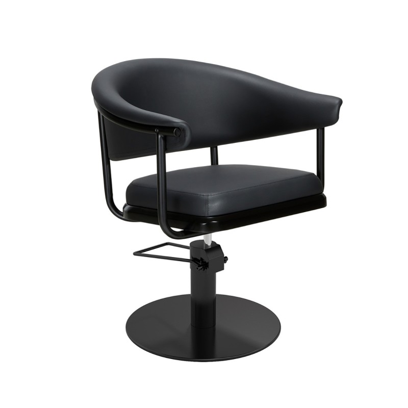Sillon de Peluqueria Lyra Negra Base Redonda Negra