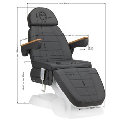 Camilla Estetica Electrica 3 Motores Bliss Gris Base Blanca