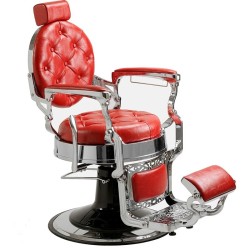 Cadeira Barbeiro Majestic Silver Vermelho