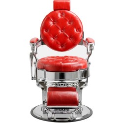 Cadeira Barbeiro Majestic Silver Vermelho
