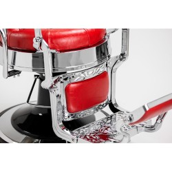 Cadeira Barbeiro Majestic Silver Vermelho