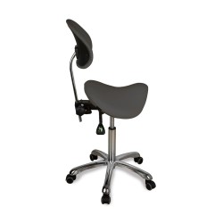 Taburete con Respaldo Zeo Gris Oscuro