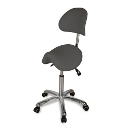 Taburete con Respaldo Zeo Gris Oscuro