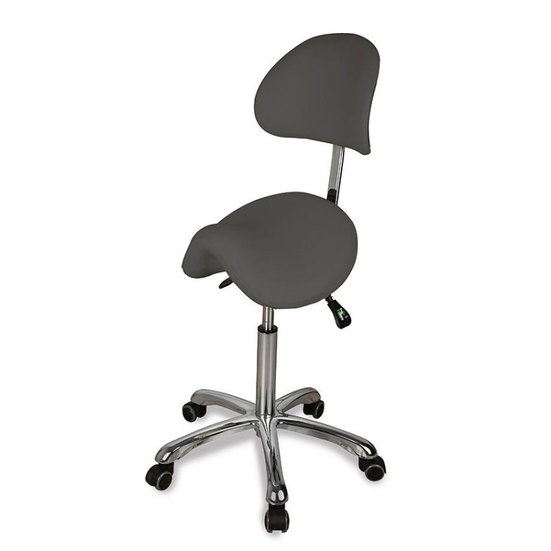 Taburete con Respaldo Zeo Gris Oscuro