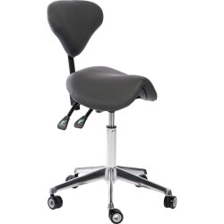 Taburete Con Respaldo Batri Gris Oscuro
