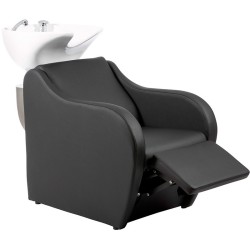 Lavacabezas Metri Electrico Negro Ceramica Blanca