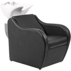 Lavacabezas Peluqueria Faid Negro Ceramica Blanca