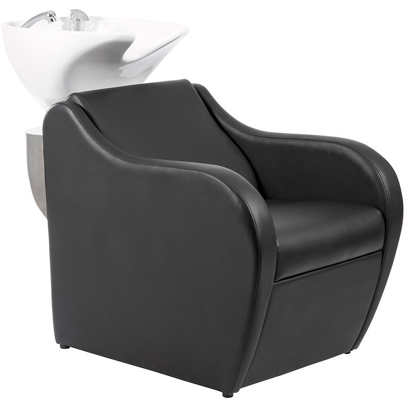 Lavacabezas Peluqueria Faid Negro Ceramica Blanca
