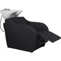 Rampa de Lavagem Wisp com Massagem Preta com Cuba Branca