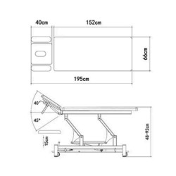 Marquesa Elétrica para tratamento de fisioterapia Guth Cinza