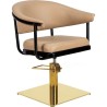 Sillon de Peluqueria LYRA Beige Base Redonda Dorada