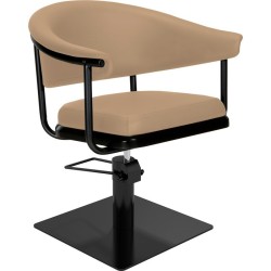 Sillon de Peluqueria Lyra Beige Base Cuadrada Negra