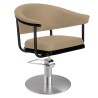 Sillon de Peluqueria Lyra Beige Base Redonda Cromada
