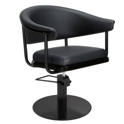 Sillon de Peluqueria Lyra Negra Base Redonda Negra