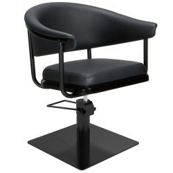 Sillon de Peluqueria Lyra Negra Base Cuadrada Negra
