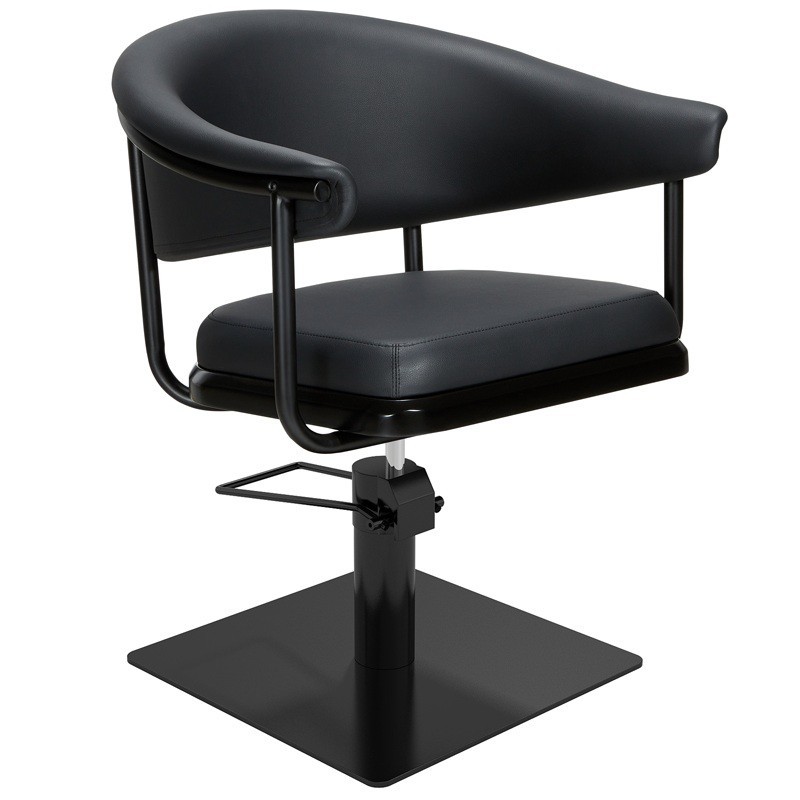 Sillon de Peluqueria Lyra Negra Base Cuadrada Negra