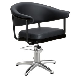 Sillon de Peluqueria Lyra Negra Base Estrella Cromada