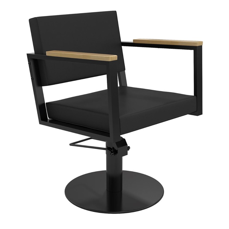 Sillon Peluqueria OCEAN Negro Base Redonda Negra