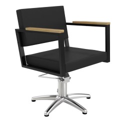 Sillon Peluqueria OCEAN Negro Base Estrella Cromada