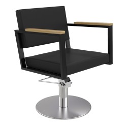 Sillon Peluqueria OCEAN Negro Base Redonda Cromada