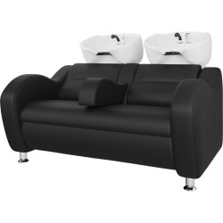 Lavacabezas Doble Aquitania Negro Ceramica Blanca