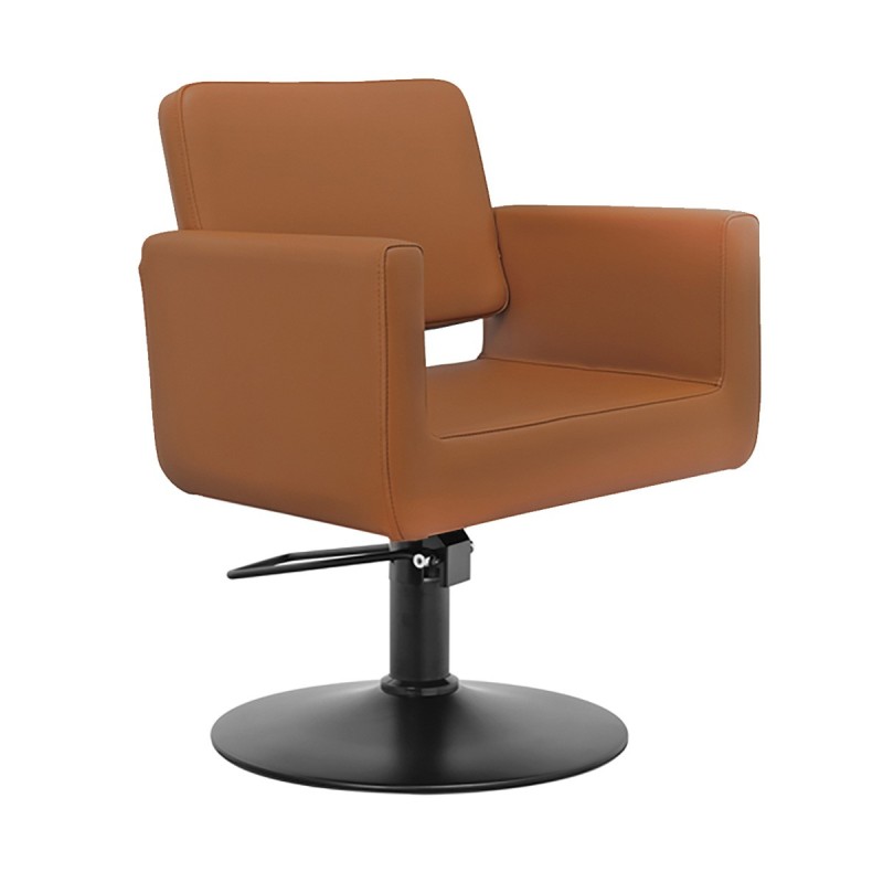 Sillon Corte Peluqueria GOLDA Cognac Base Redonda Negra