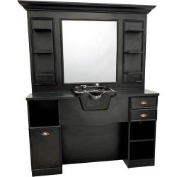 Tocador Barberia Bansa Negro Ceramica Negra