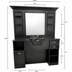 Tocador Barberia Bansa Negro Ceramica Negra