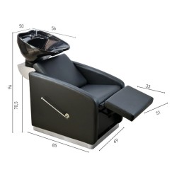 Lavatório de Cabeleireiro Viola Preta Elevação Manual